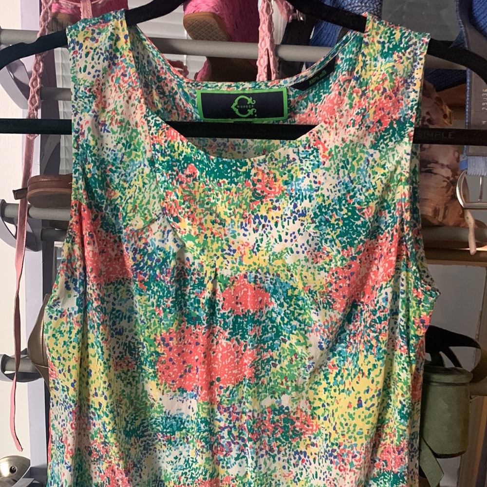 100% Silk Multi-Colored Tank